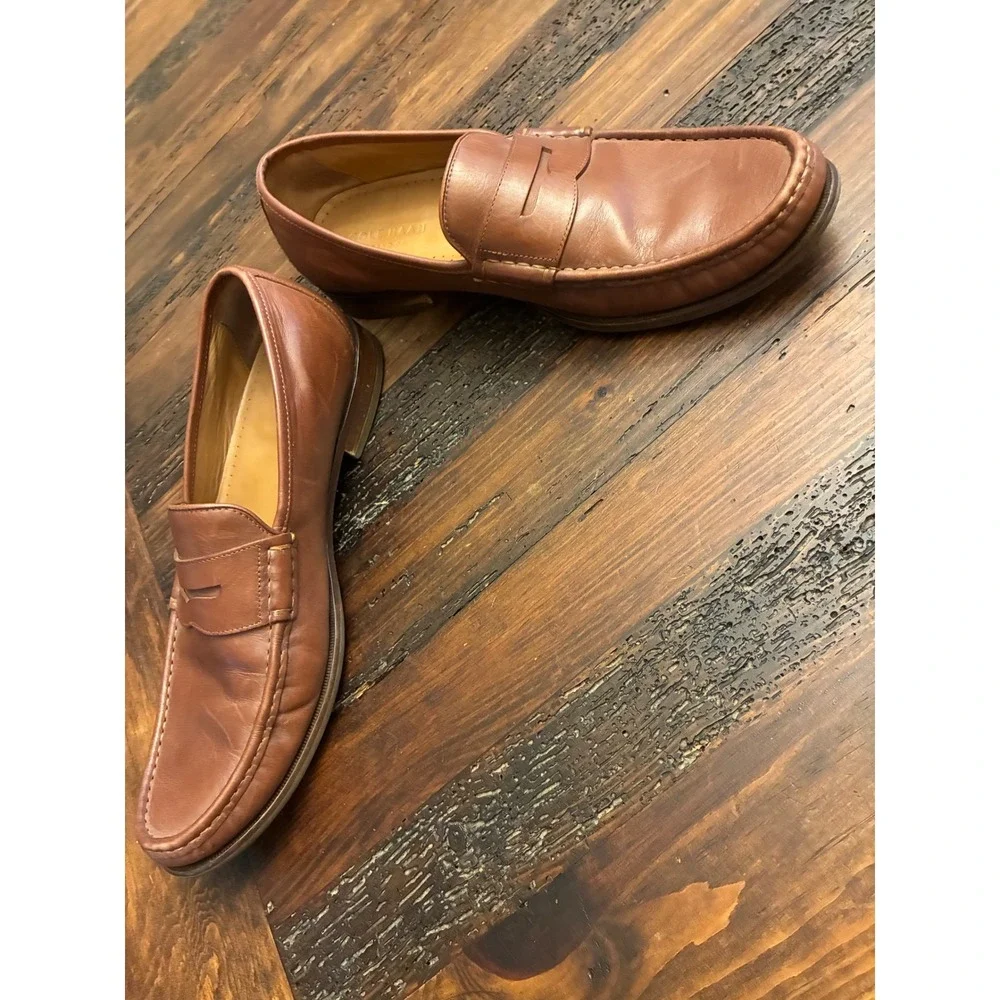 Cole Haan Penny Loafers Newmark Grand Leather Men's Size 10.5 Luxury Office